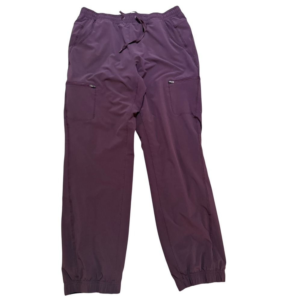 Eddie Bauer Hiking Purple Fleece Lined Cargo Joggers Plum Hiking Pants Size 12
